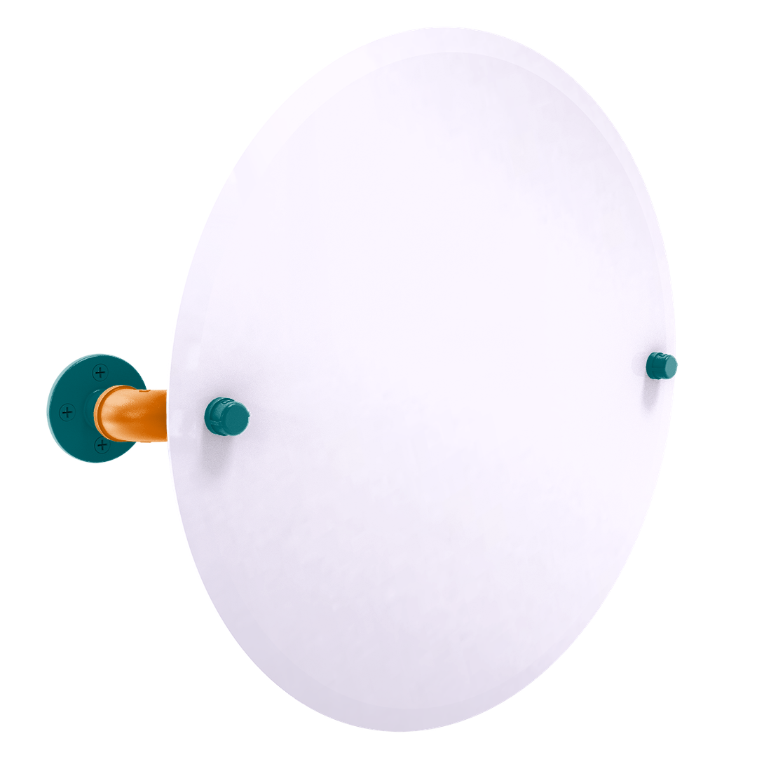 Slapshot Collection Frameless Round Wall Mounted Tilt Mirror San Jose Edition