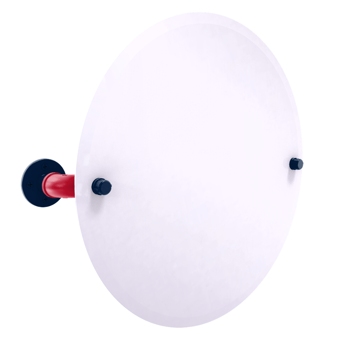 Slapshot Collection Frameless Round Wall Mounted Tilt Mirror Washington Edition