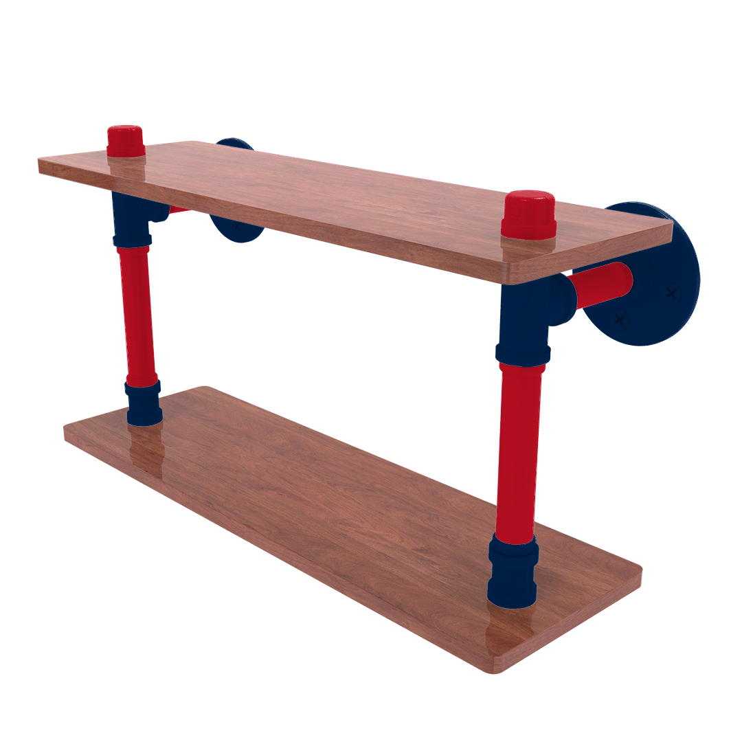 Slapshot Collection Wood Double Shelf Columbus Edition
