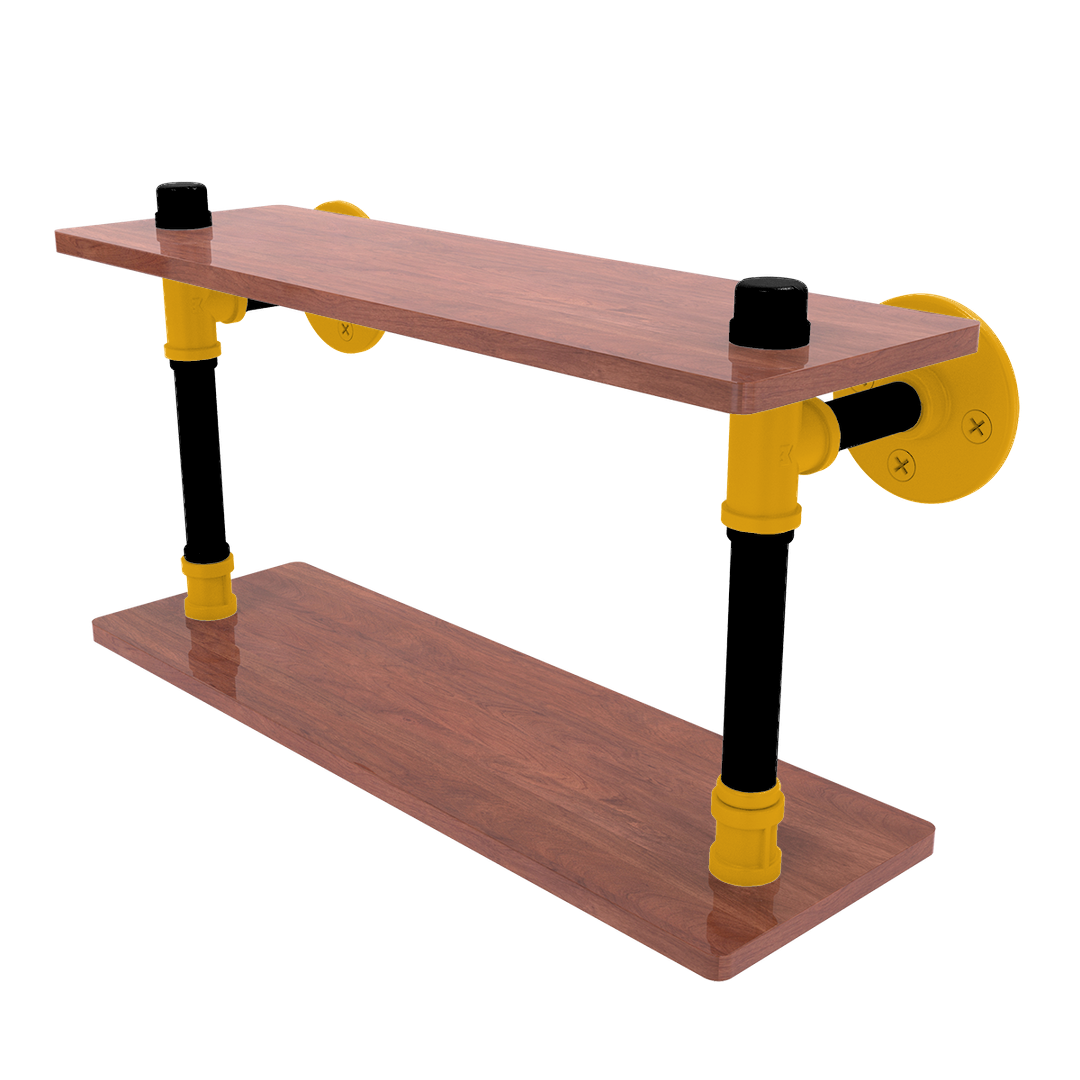 Slapshot Collection Wood Double Shelf Pittsburgh Edition