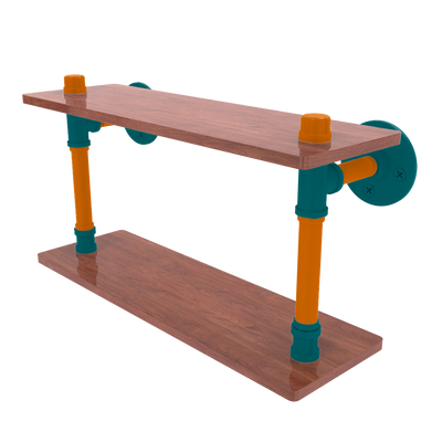 Slapshot Collection Wood Double Shelf San Jose Edition