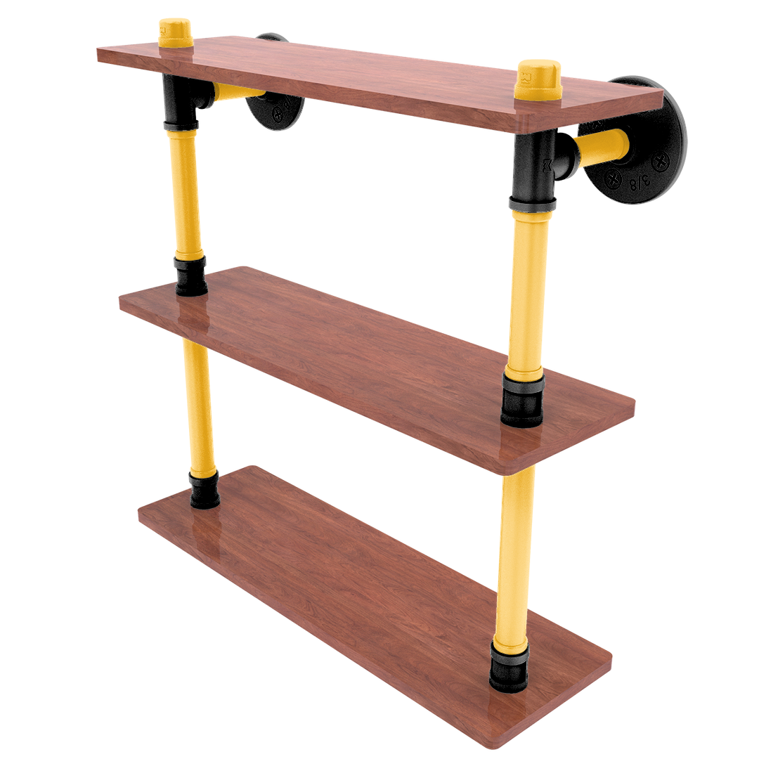 Slapshot Collection Wood Triple Shelf Boston Edition