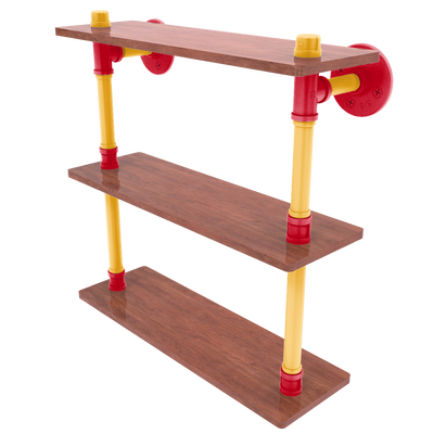 Slapshot Collection Wood Triple Shelf Calgary Edition