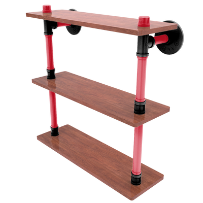 Slapshot Collection Wood Triple Shelf Carolina Edition