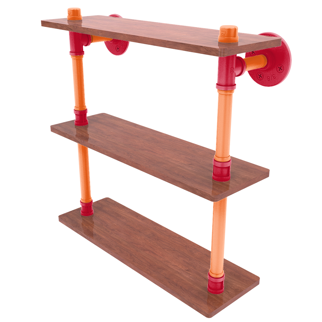 Slapshot Collection Wood Triple Shelf Chicago Edition