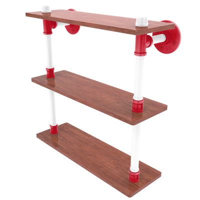 Slapshot Collection Wood Triple Shelf Detroit Edition