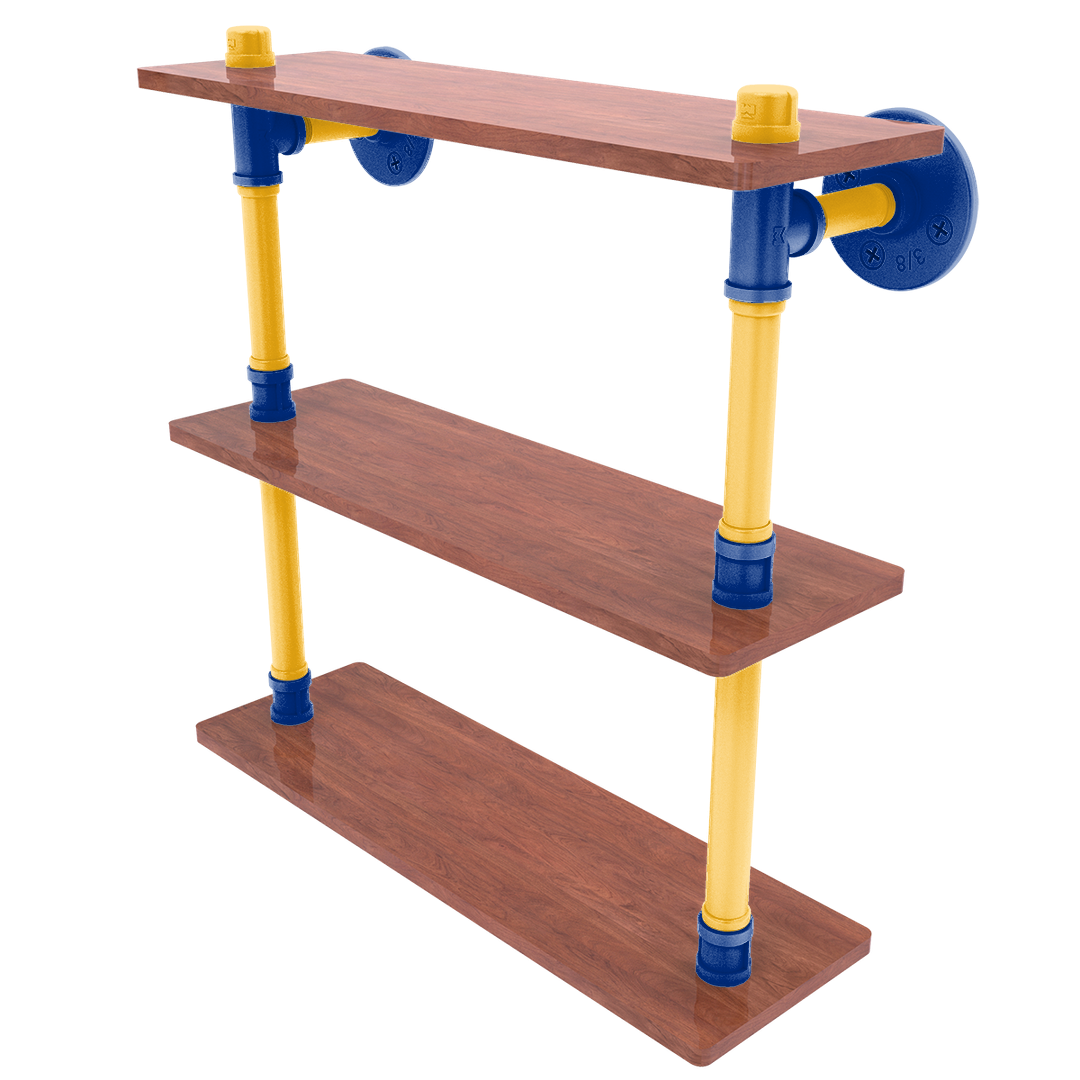 Slapshot Collection Wood Triple Shelf St. Louis Edition