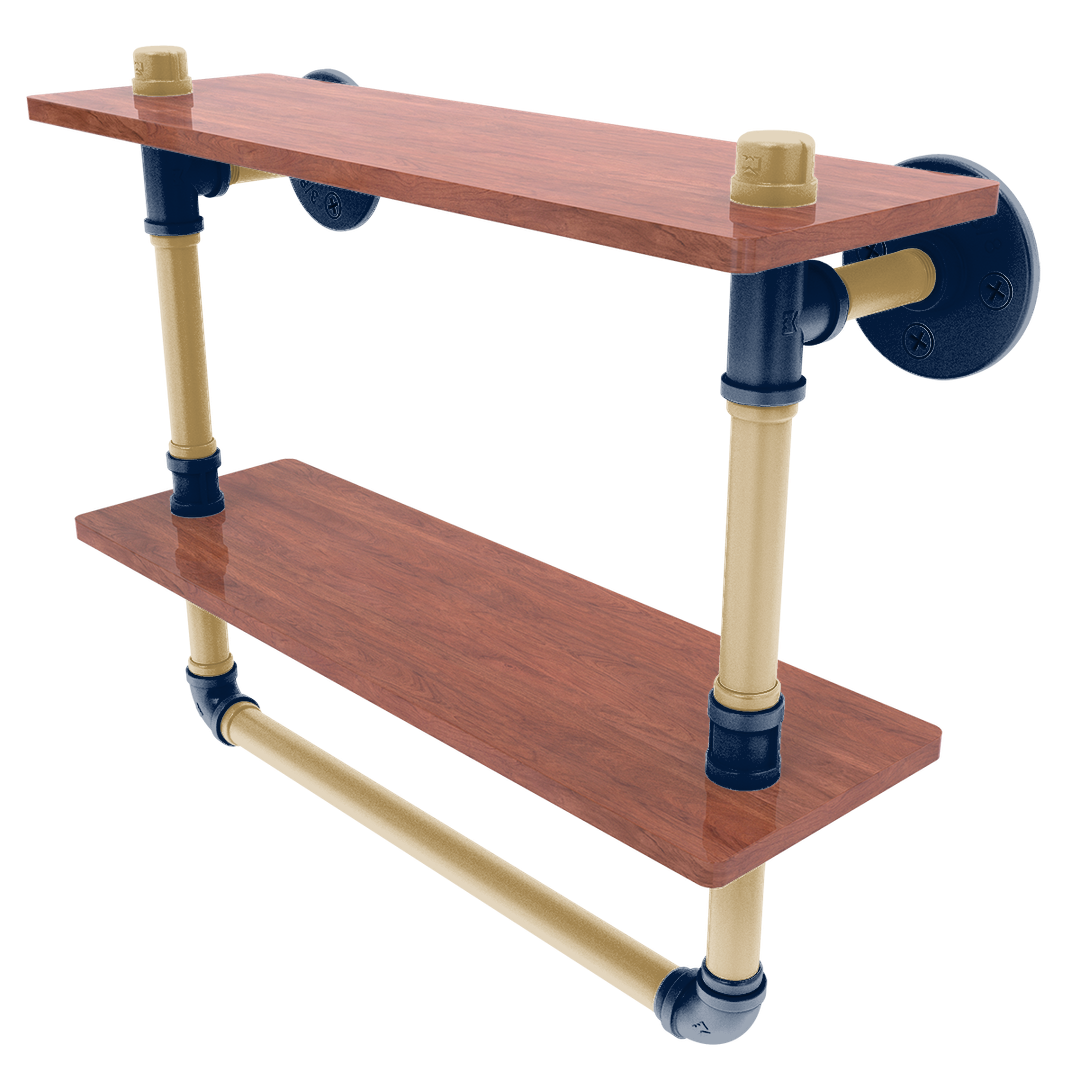 Slapshot Collection Double Wood Shelf with Towel Bar Florida Edition