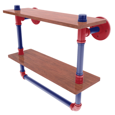 Slapshot Collection Double Wood Shelf with Towel Bar Montreal Edition