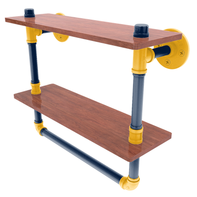 Slapshot Collection Double Wood Shelf with Towel Bar Nashville Edition