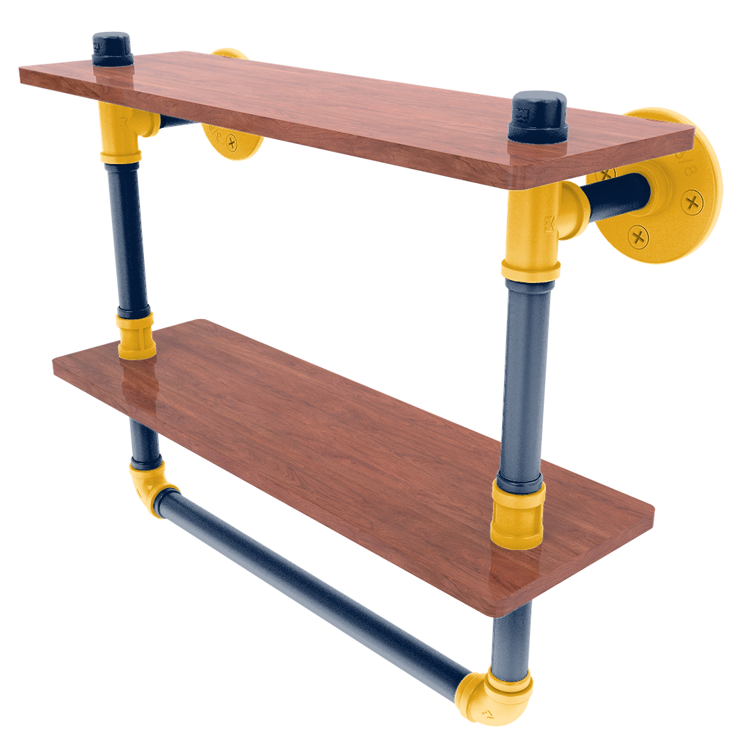 Slapshot Collection Double Wood Shelf with Towel Bar Nashville Edition