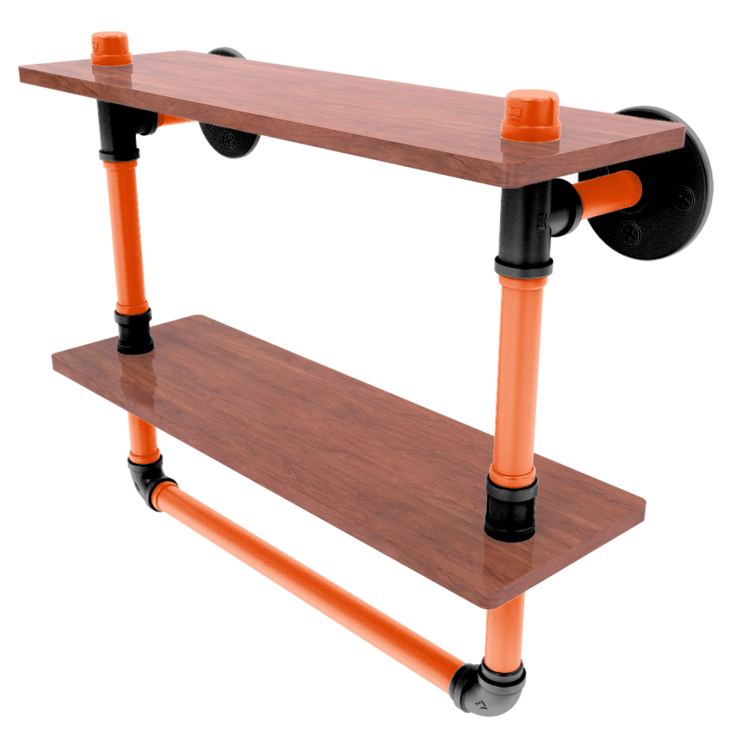 Slapshot Collection Double Wood Shelf with Towel Bar Philadelphia Edition