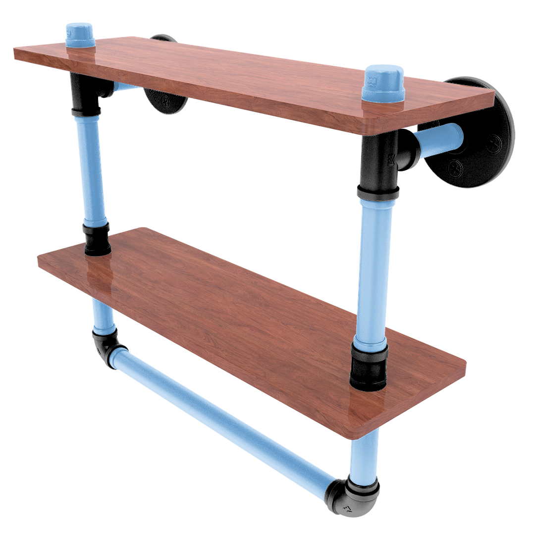 Slapshot Collection Double Wood Shelf with Towel Bar Utah Edition