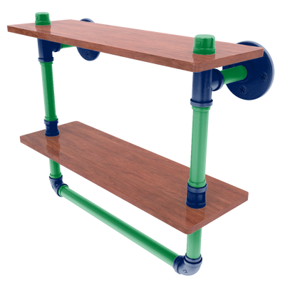 Slapshot Collection Double Wood Shelf with Towel Bar Vancouver Edition