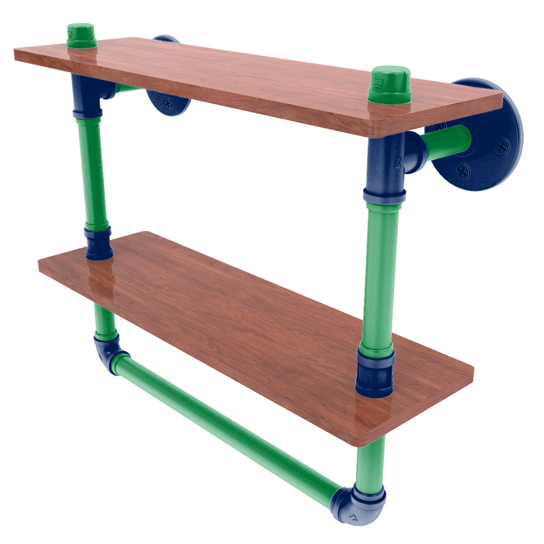 Slapshot Collection Double Wood Shelf with Towel Bar Vancouver Edition