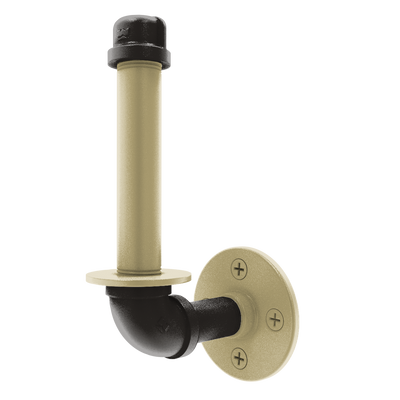 Collegiate Collection Upright Toilet Paper Holder Boulder Black and Gold Edition