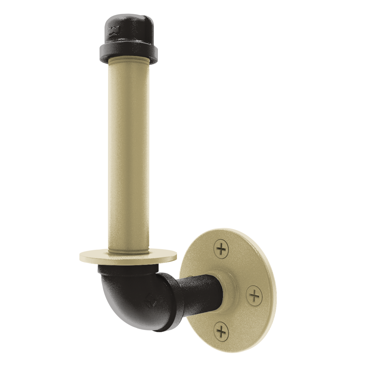 Collegiate Collection Upright Toilet Paper Holder Boulder Black and Gold Edition