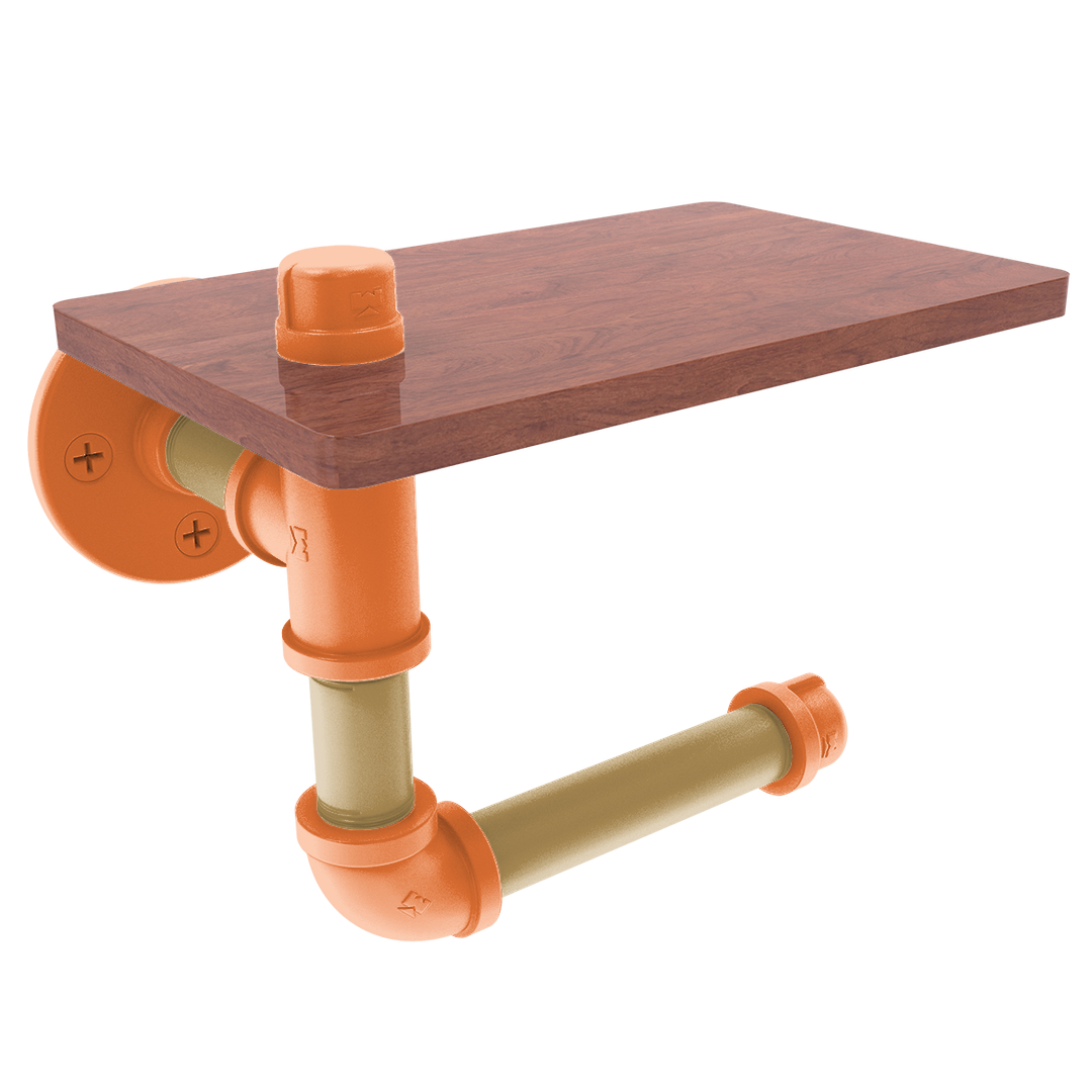 Slapshot Collection Toilet Paper Holder with Wood Shelf Winnipeg Edition