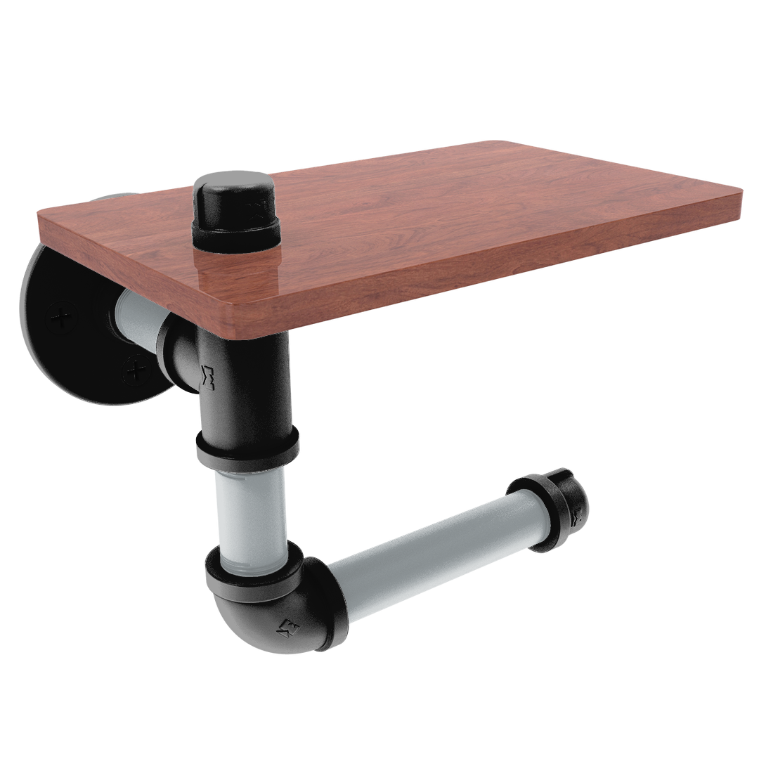 Slapshot Collection Toilet Paper Holder with Wood Shelf Winnipeg Edition