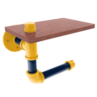 Slapshot Collection Toilet Paper Holder with Wood Shelf Winnipeg Edition