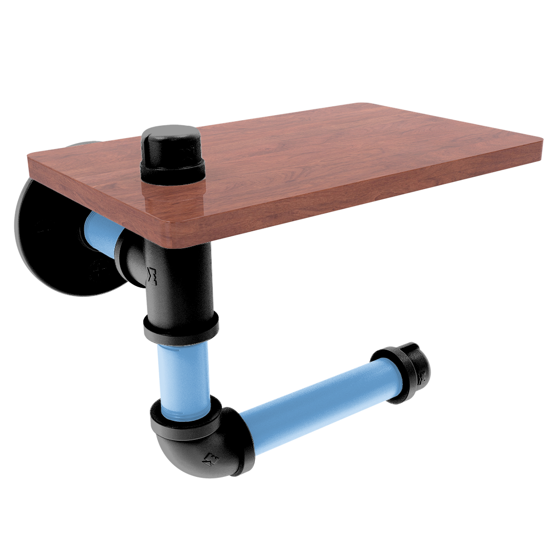 Slapshot Collection Toilet Paper Holder with Wood Shelf Winnipeg Edition