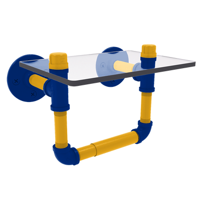 Slapshot Collection Toilet Tissue Holder with Glass Shelf Buffalo Edition