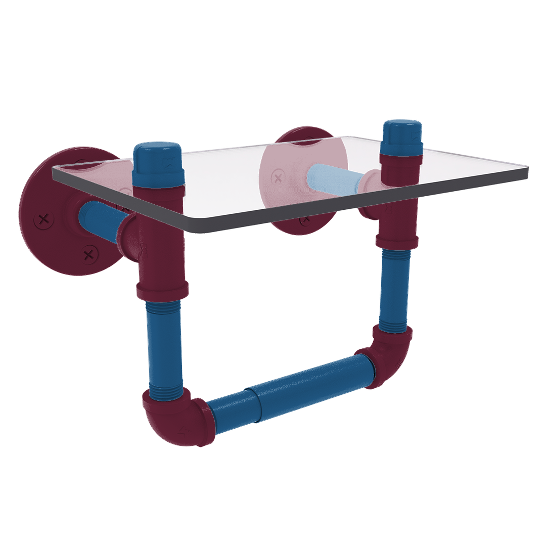 Slapshot Collection Toilet Tissue Holder with Glass Shelf Colorado Edition