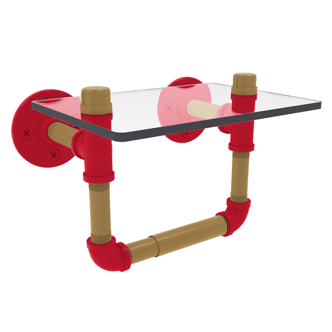 Slapshot Collection Toilet Tissue Holder with Glass Shelf Ottawa Edition