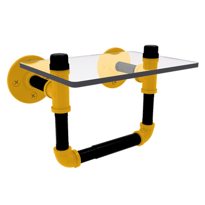 Slapshot Collection Toilet Tissue Holder with Glass Shelf Pittsburgh Edition