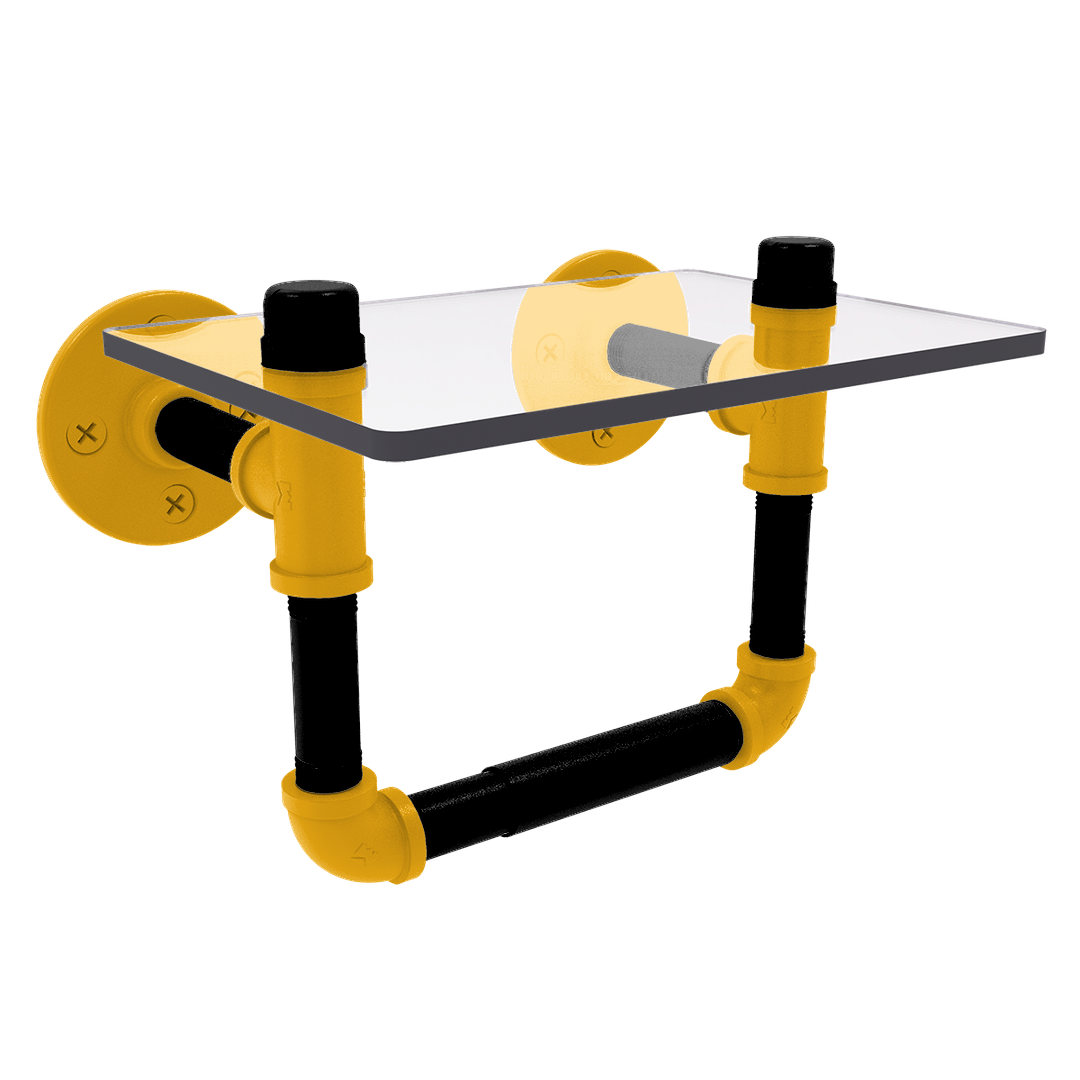 Slapshot Collection Toilet Tissue Holder with Glass Shelf Pittsburgh Edition