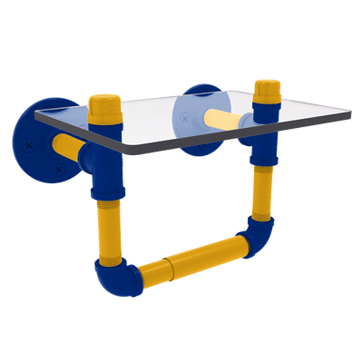 Slapshot Collection Toilet Tissue Holder with Glass Shelf St. Louis Edition