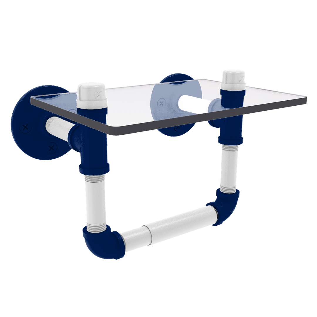 Slapshot Collection Toilet Tissue Holder with Glass Shelf Toronto Edition