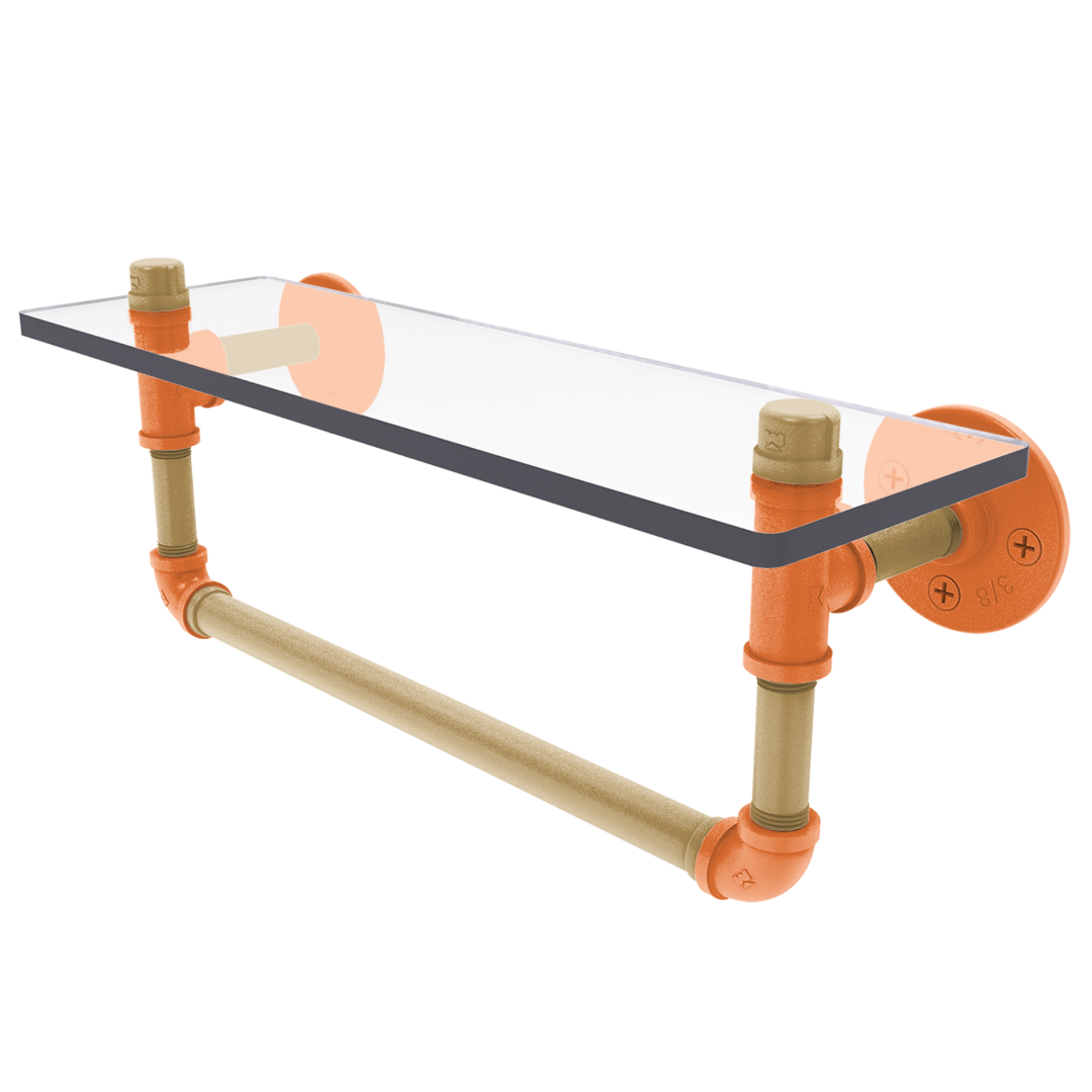 Slapshot Collection Glass Shelf with Towel Bar Anaheim Edition