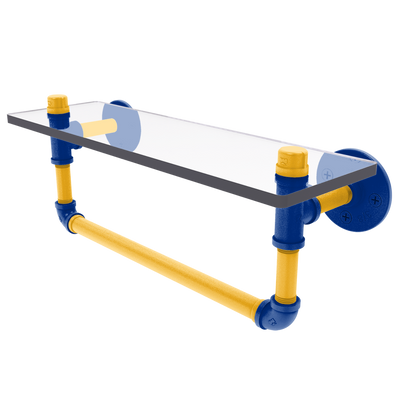 Slapshot Collection Glass Shelf with Towel Bar Buffalo Edition