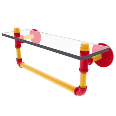 Slapshot Collection Glass Shelf with Towel Bar Calgary Edition