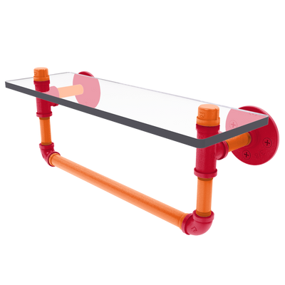 Slapshot Collection Glass Shelf with Towel Bar Chicago Edition
