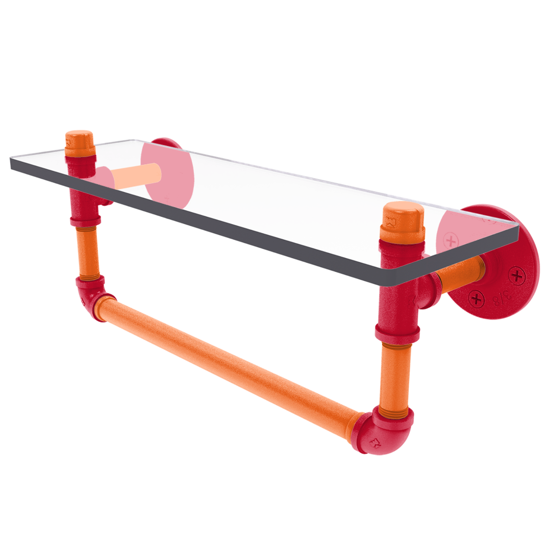Slapshot Collection Glass Shelf with Towel Bar Chicago Edition