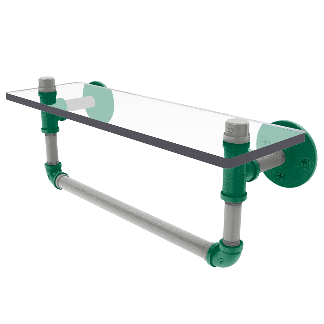 Slapshot Collection Glass Shelf with Towel Bar Dallas Edition