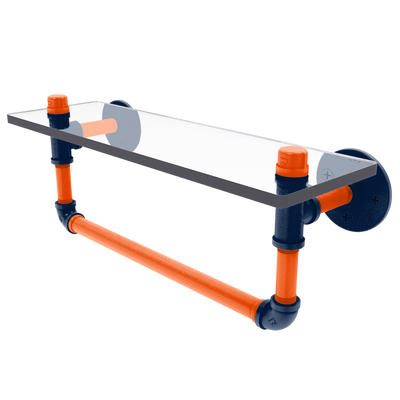 Slapshot Collection Glass Shelf with Towel Bar Edmonton Edition