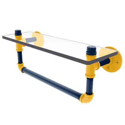 Slapshot Collection Glass Shelf with Towel Bar Nashville Edition