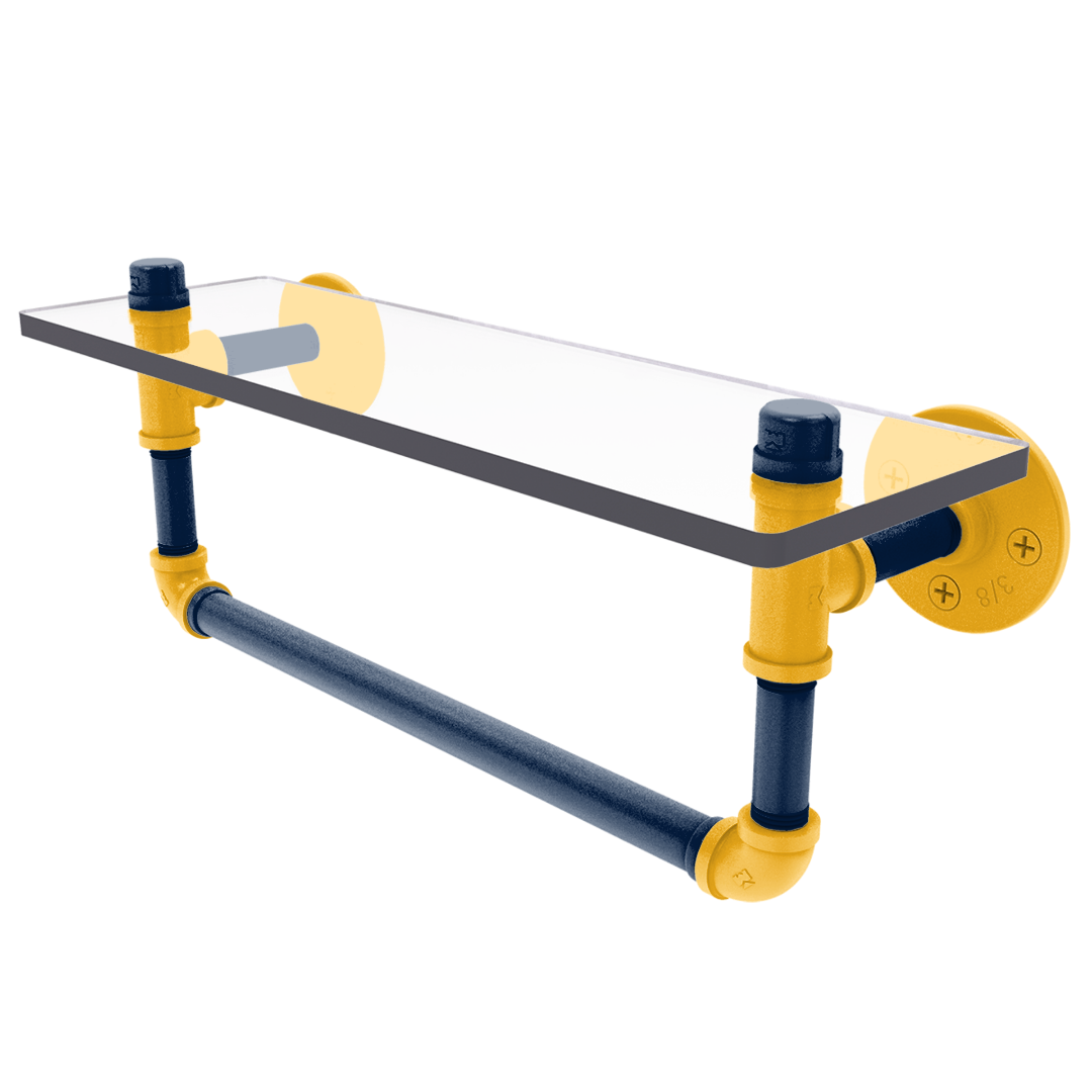 Slapshot Collection Glass Shelf with Towel Bar Nashville Edition
