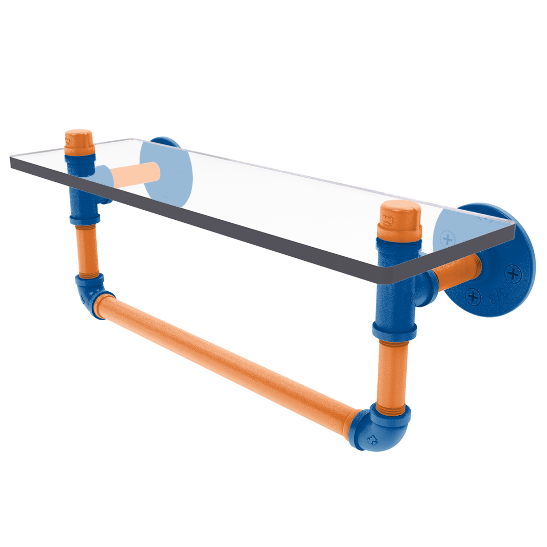 Slapshot Collection Glass Shelf with Towel Bar New York Long Island Edition