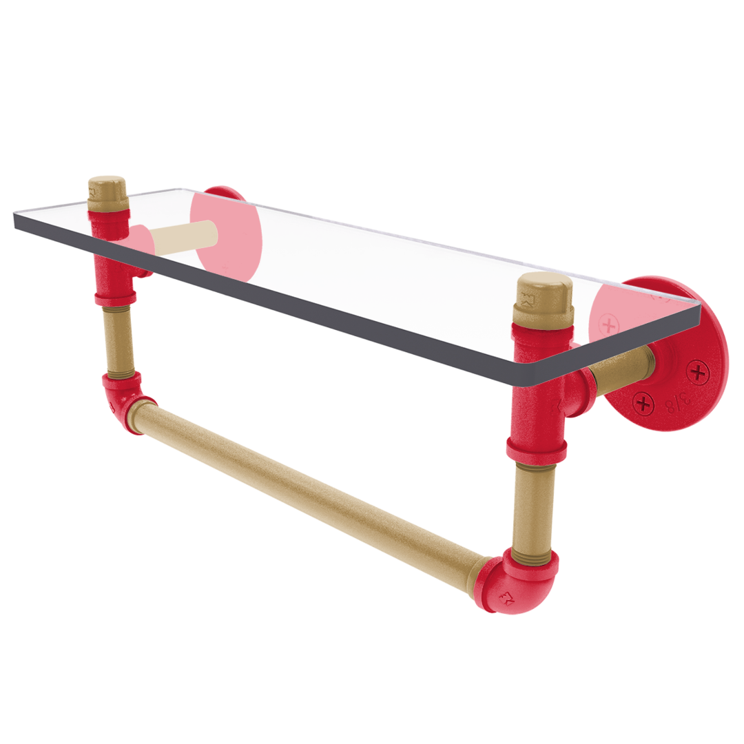 Slapshot Collection Glass Shelf with Towel Bar Ottawa Edition