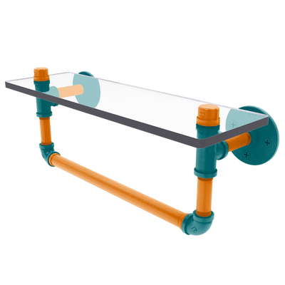 Slapshot Collection Glass Shelf with Towel Bar San Jose Edition