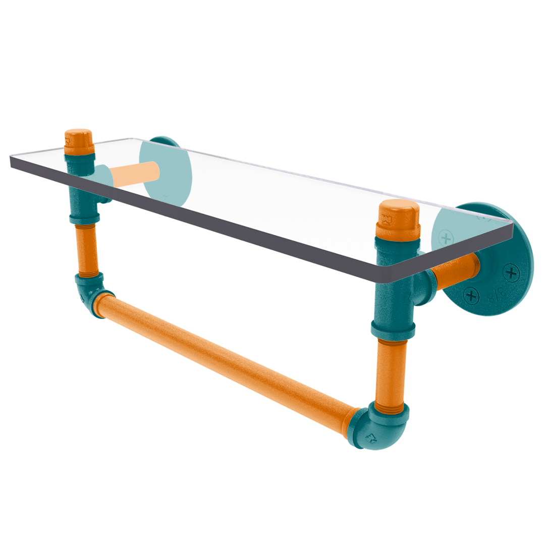 Slapshot Collection Glass Shelf with Towel Bar San Jose Edition