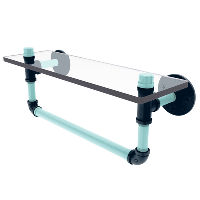 Slapshot Collection Glass Shelf with Towel Bar Seattle Edition