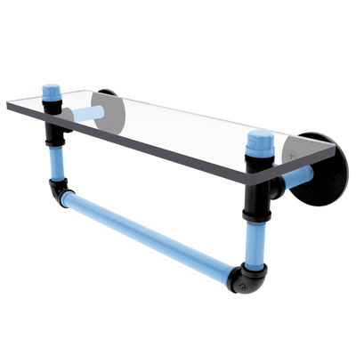 Slapshot Collection Glass Shelf with Towel Bar Utah Edition