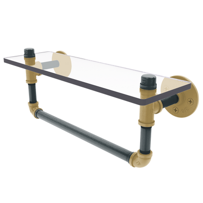 Slapshot Collection Glass Shelf with Towel Bar Vegas Edition