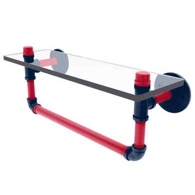 Slapshot Collection Glass Shelf with Towel Bar Washington Edition