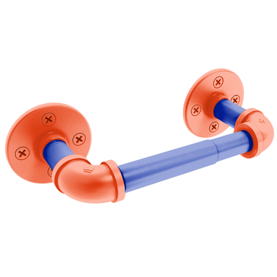 Collegiate Collection 2 Post Toilet Paper Holder Swamp Blue and Orange Edition